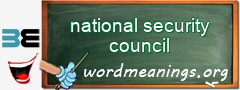 WordMeaning blackboard for national security council